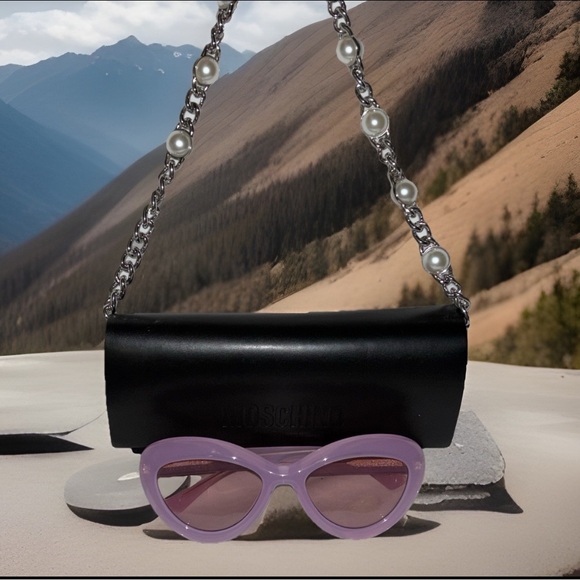 Moschino NWOT Mos 163/S Pink Sunnies Brown Gradient Lens with Black Case/Cloth - Picture 7 of 7